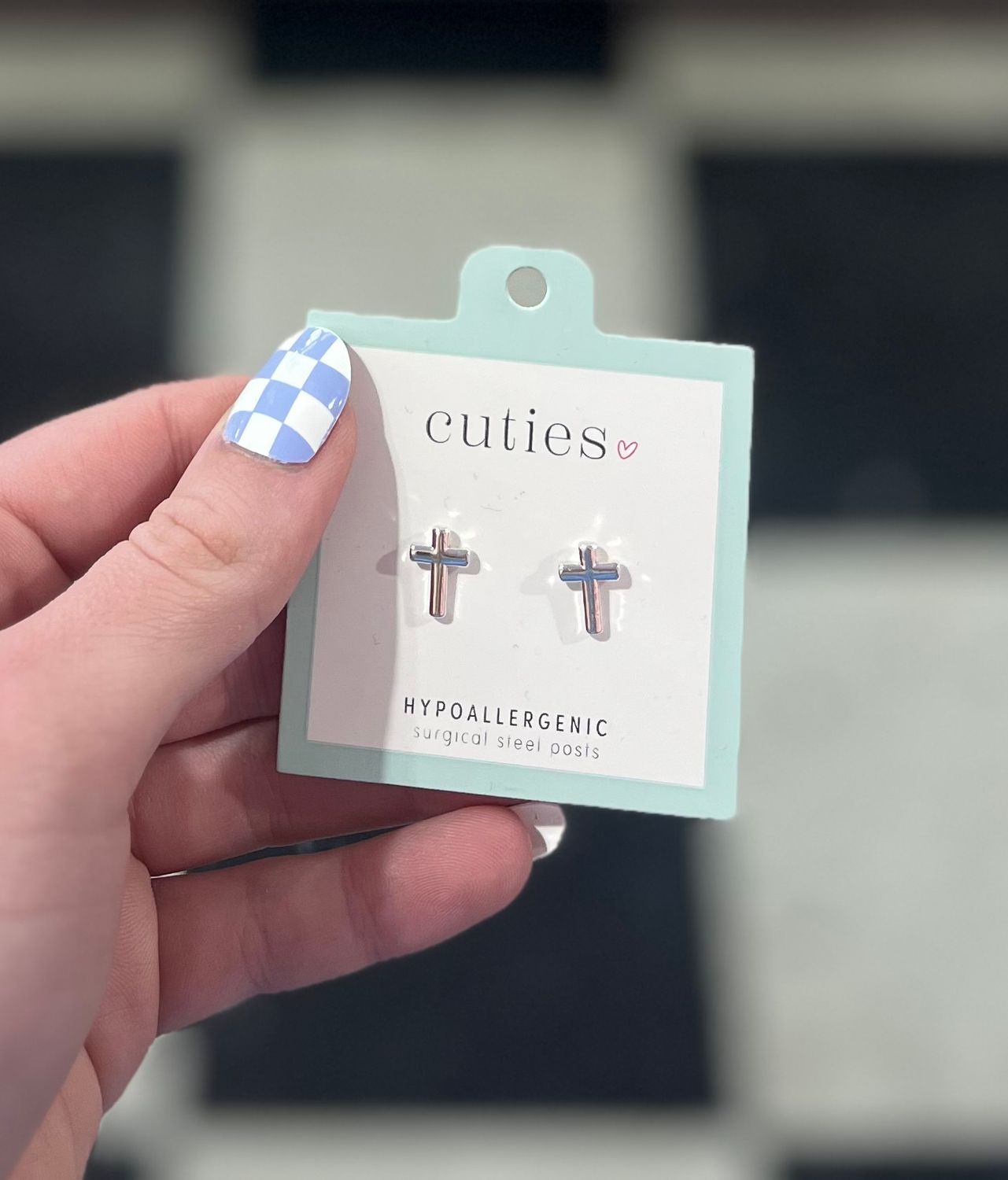 Silver Cross Earrings