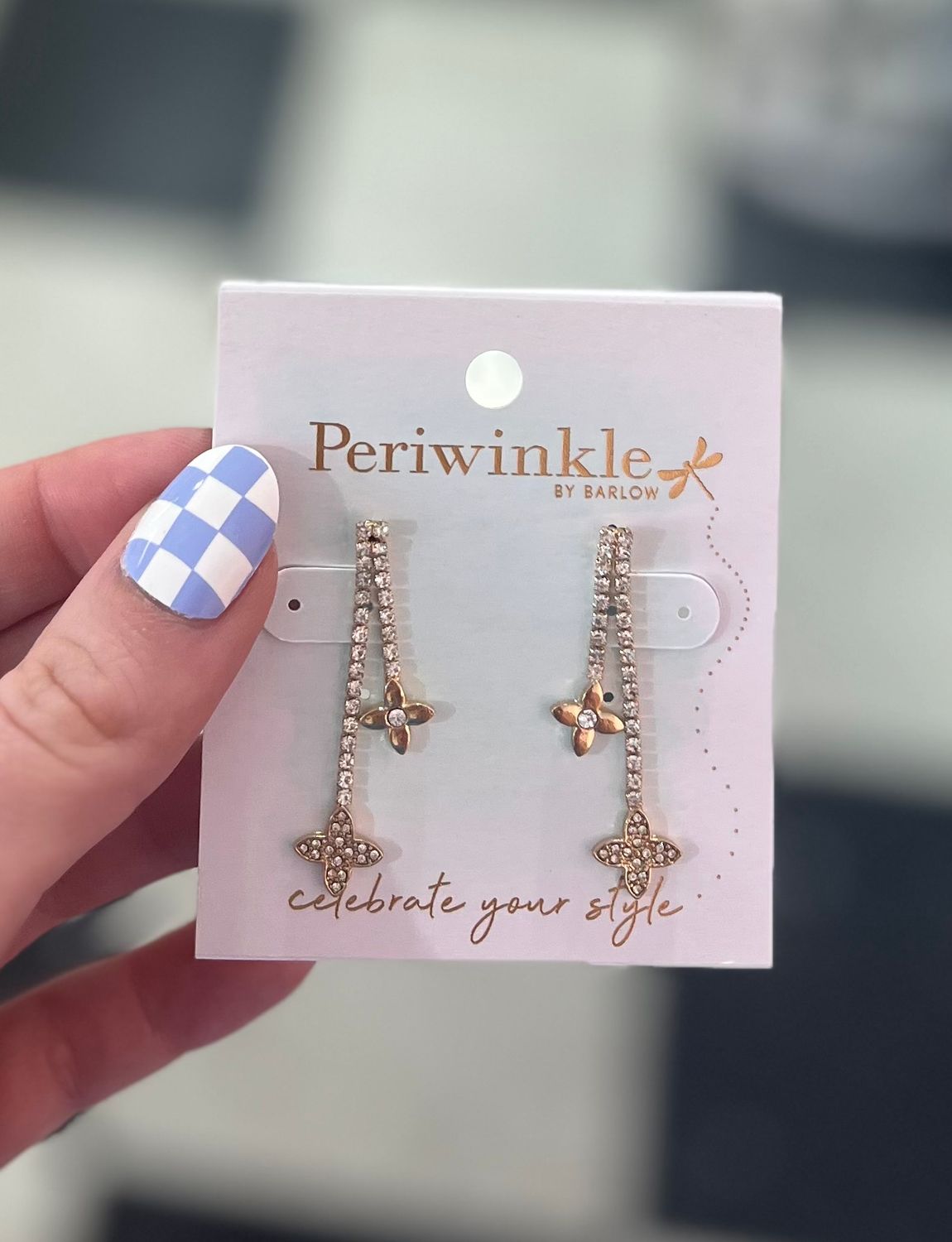 Clover Crystal Dangle Earrings