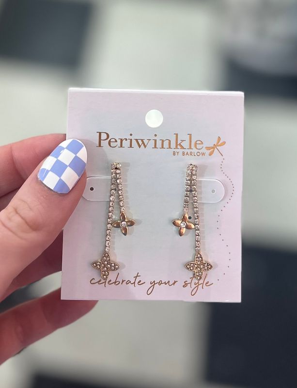 Clover Crystal Dangle Earrings