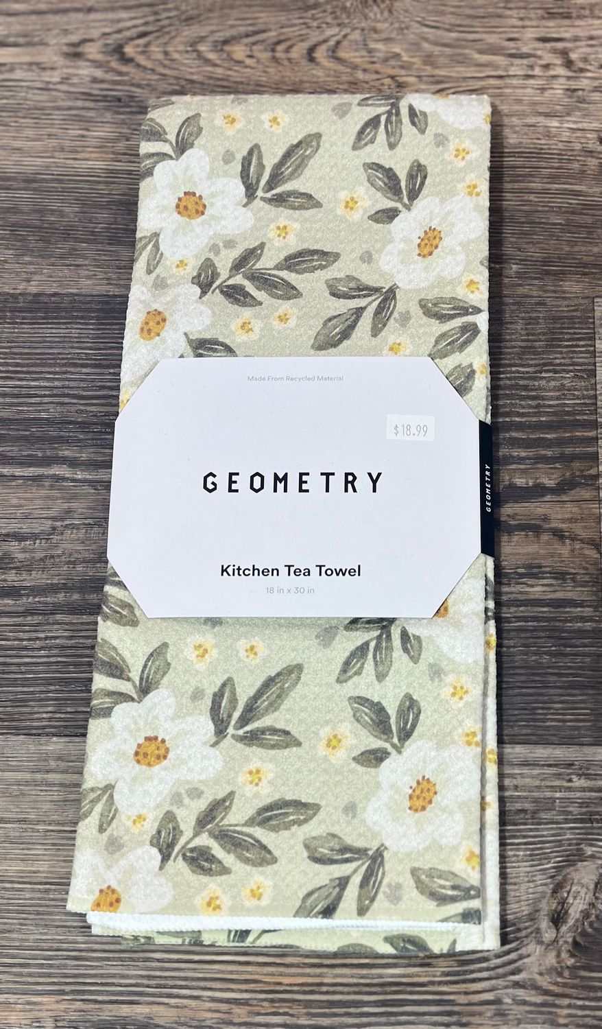 Painted Spring Flowers Tea Towel