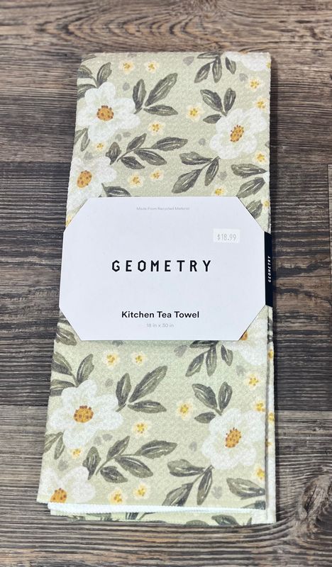 Painted Spring Flowers Tea Towel