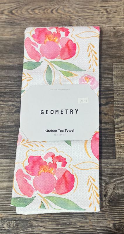 Pink Peony Tea Towel