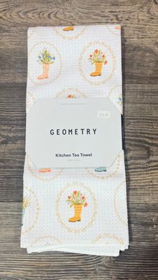 Rain Boots in Bloom Tea Towel