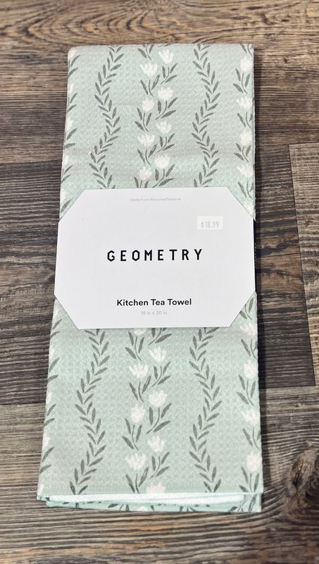 Vintage Floral Stripe Tea Towel