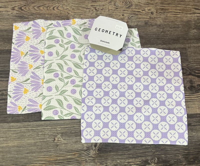 Button, Vines and Daisies 3 Pack Dishcloth Set