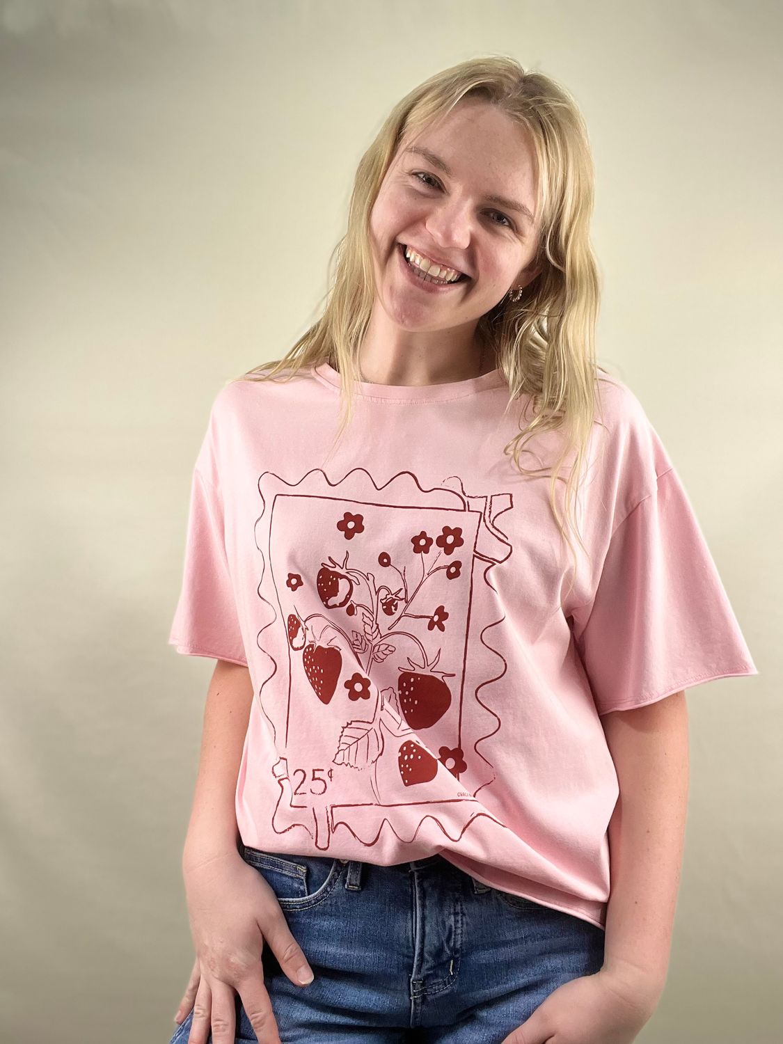 Strawberry Stamp Relaxed Tee