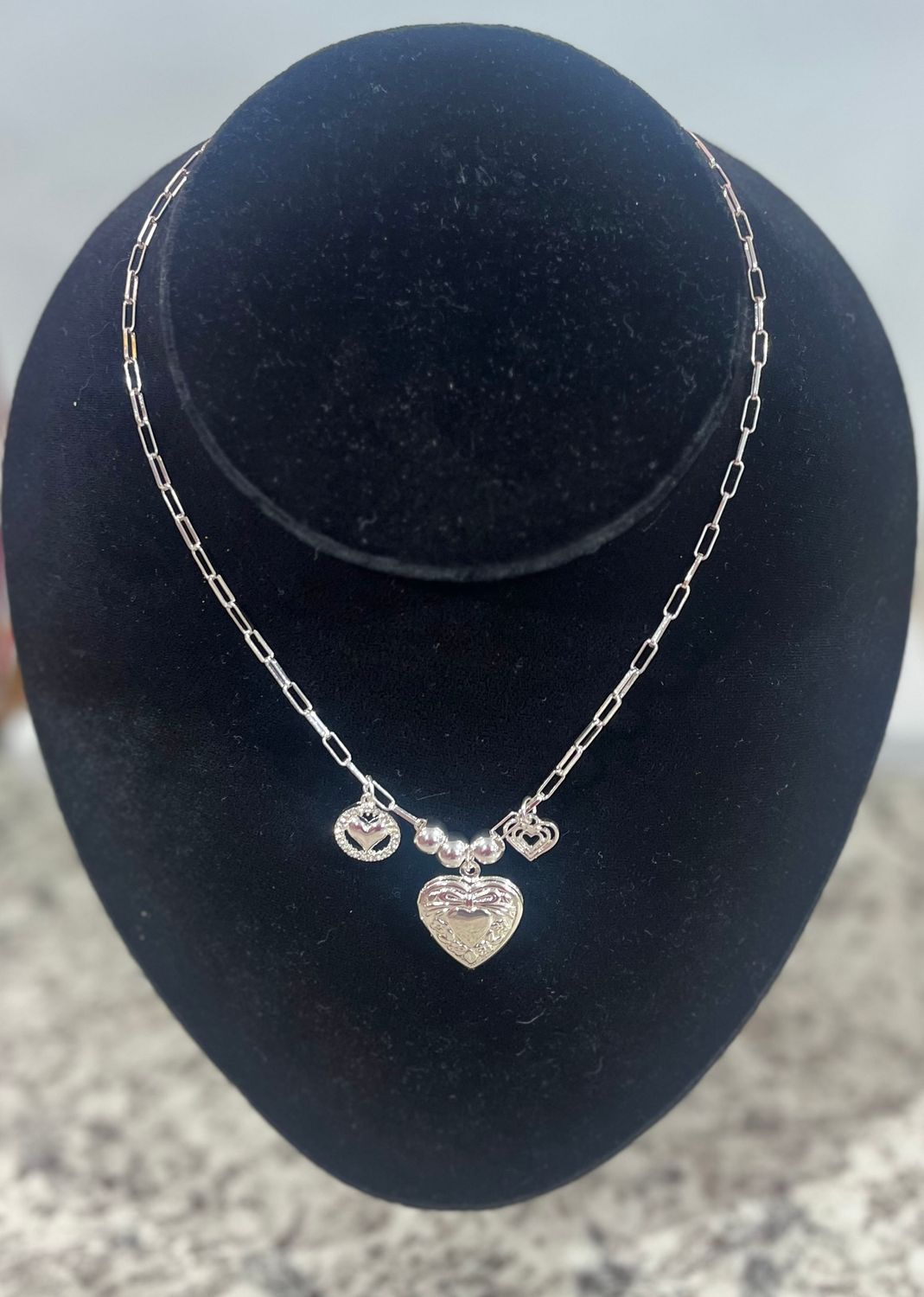 Silver Heart Locket Necklace