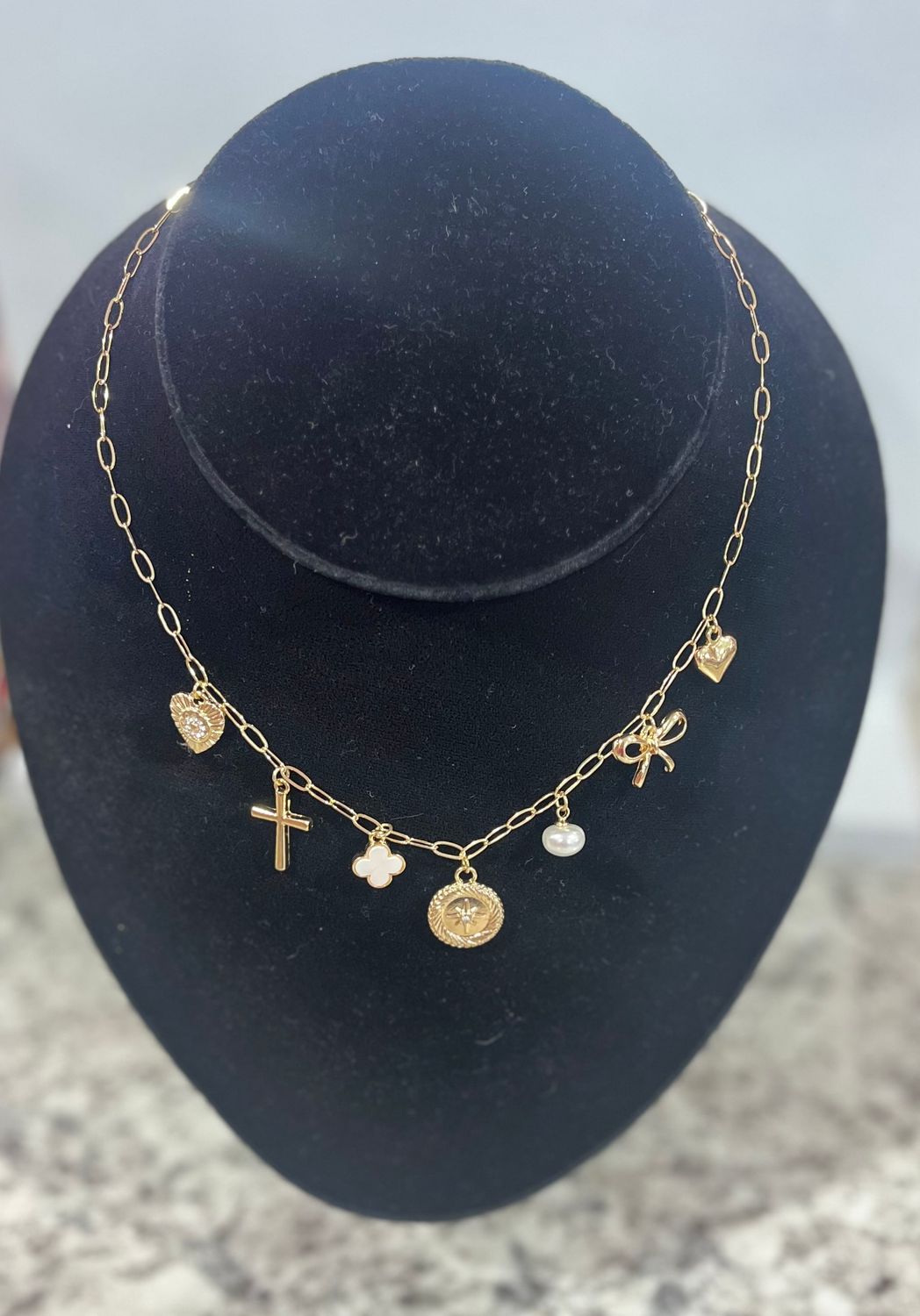 A Piece of Me Charm Necklace in Gold