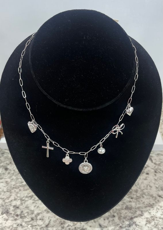 A Piece of Me Charm Necklace in Silver