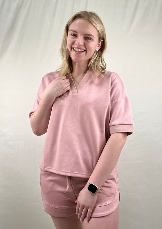 Pink Butter Soft V-Neck Top