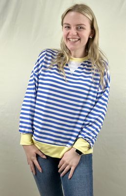 Blue/Pale Yellow Striped Top Blue/Pale Yellow Striped Top