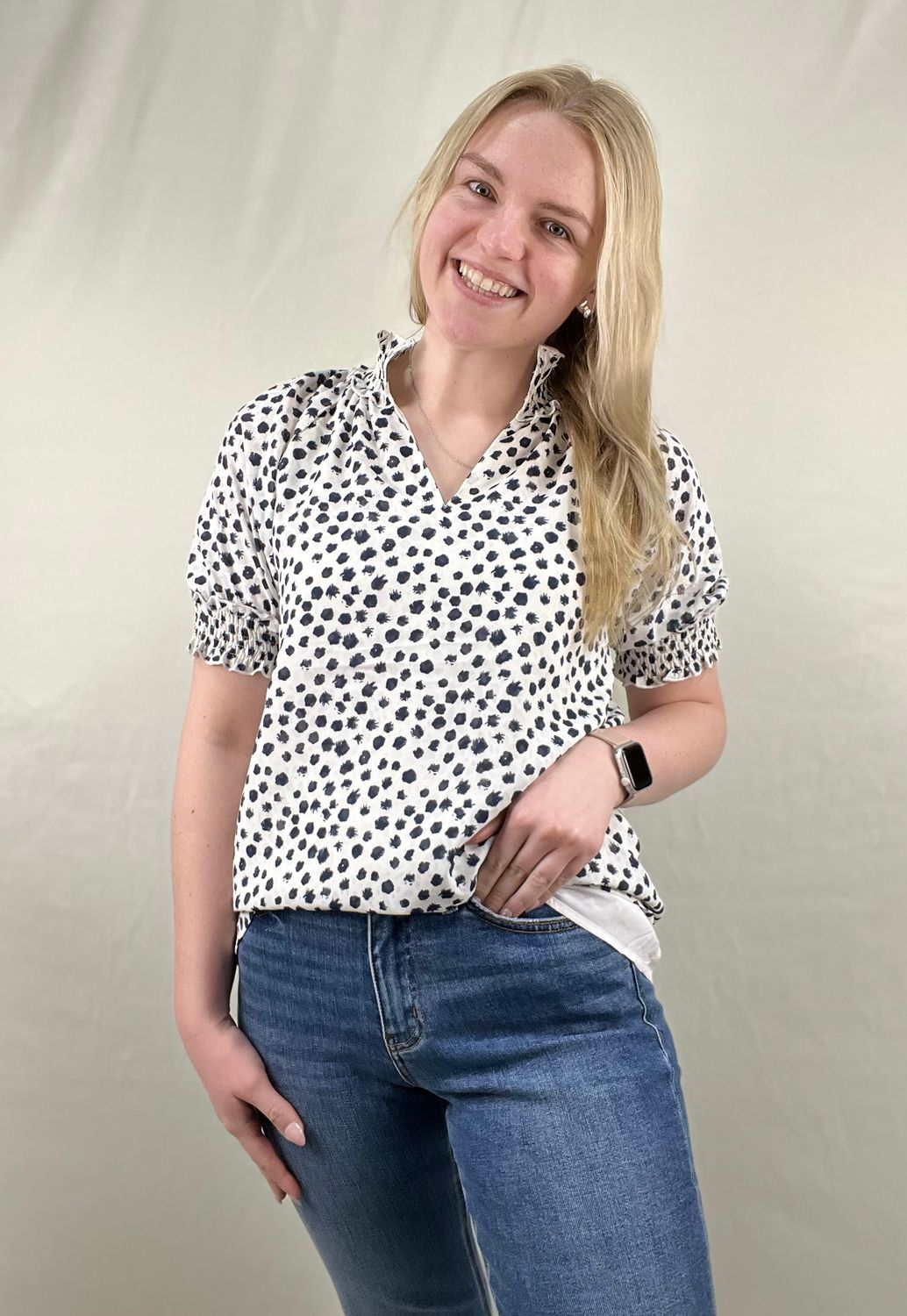 Dot Print Dressy Top