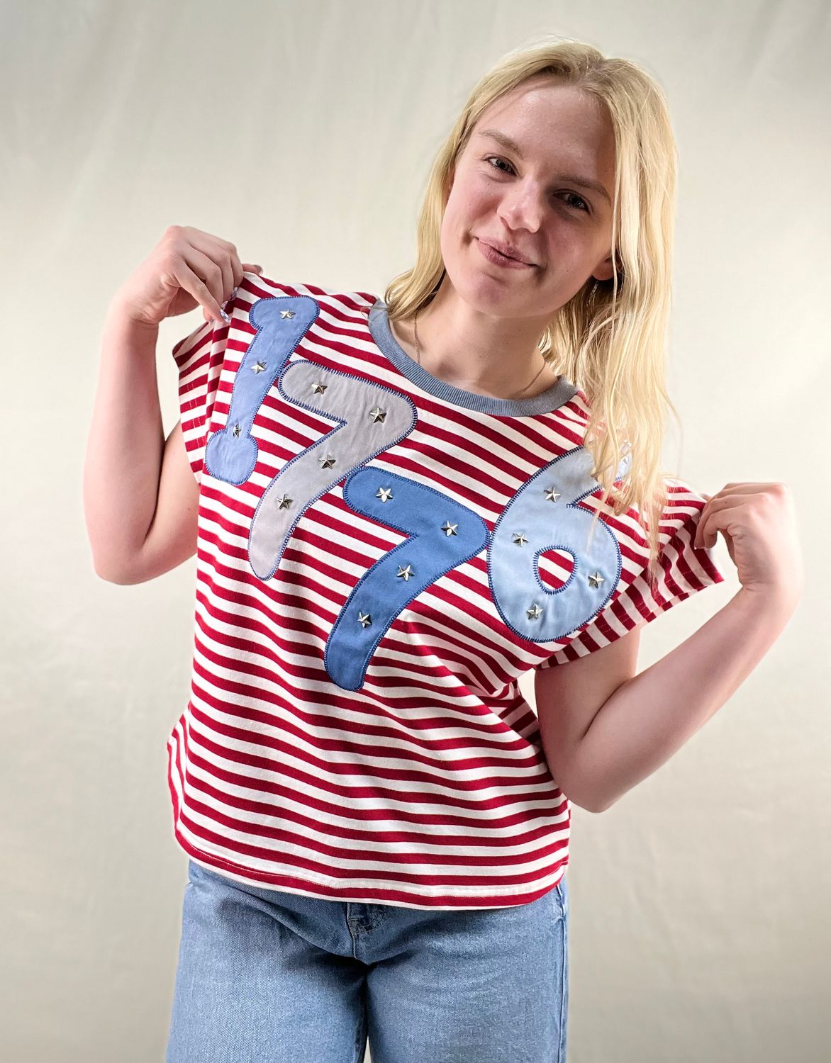 1776 Striped Boxy Top
