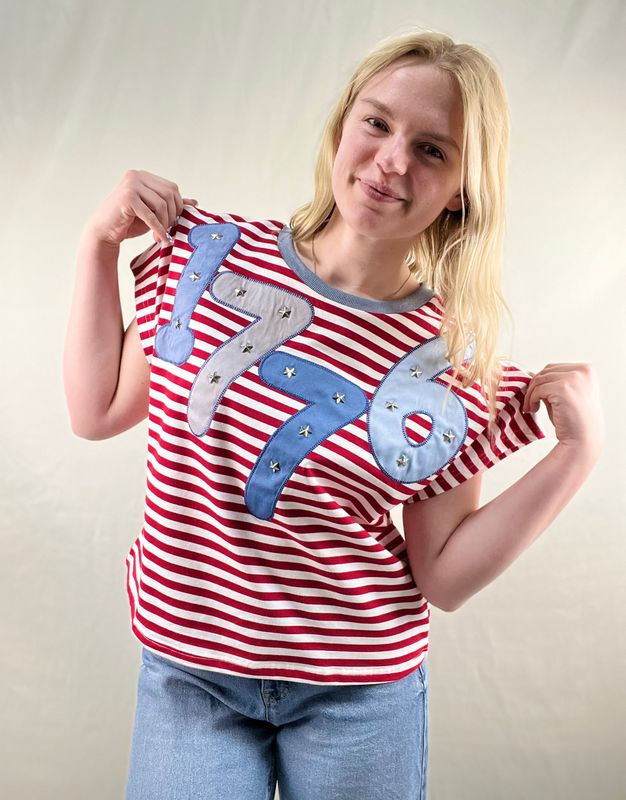 1776 Striped Boxy Top