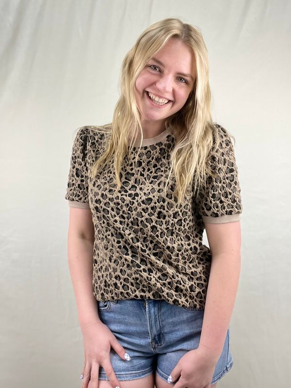Textured Leopard Print Top