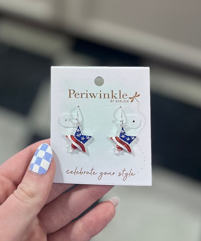 Patriotic Flag Star Earrings