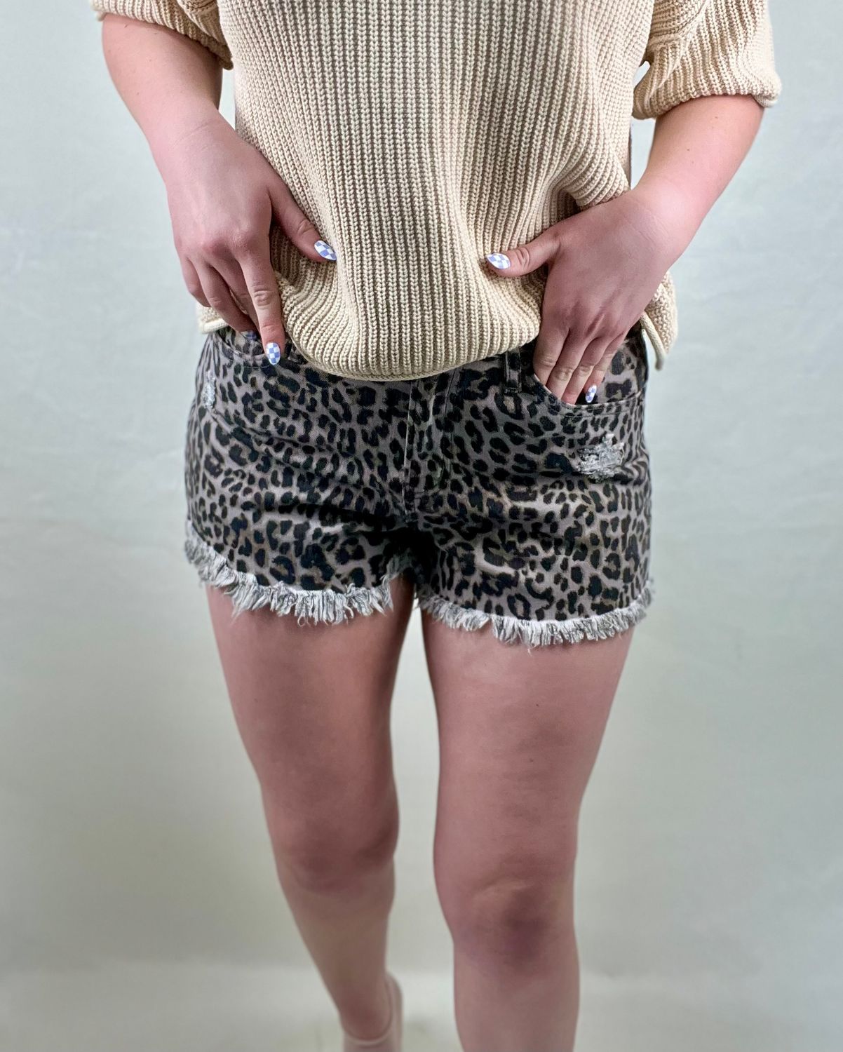 High Rise Leopard Shorts