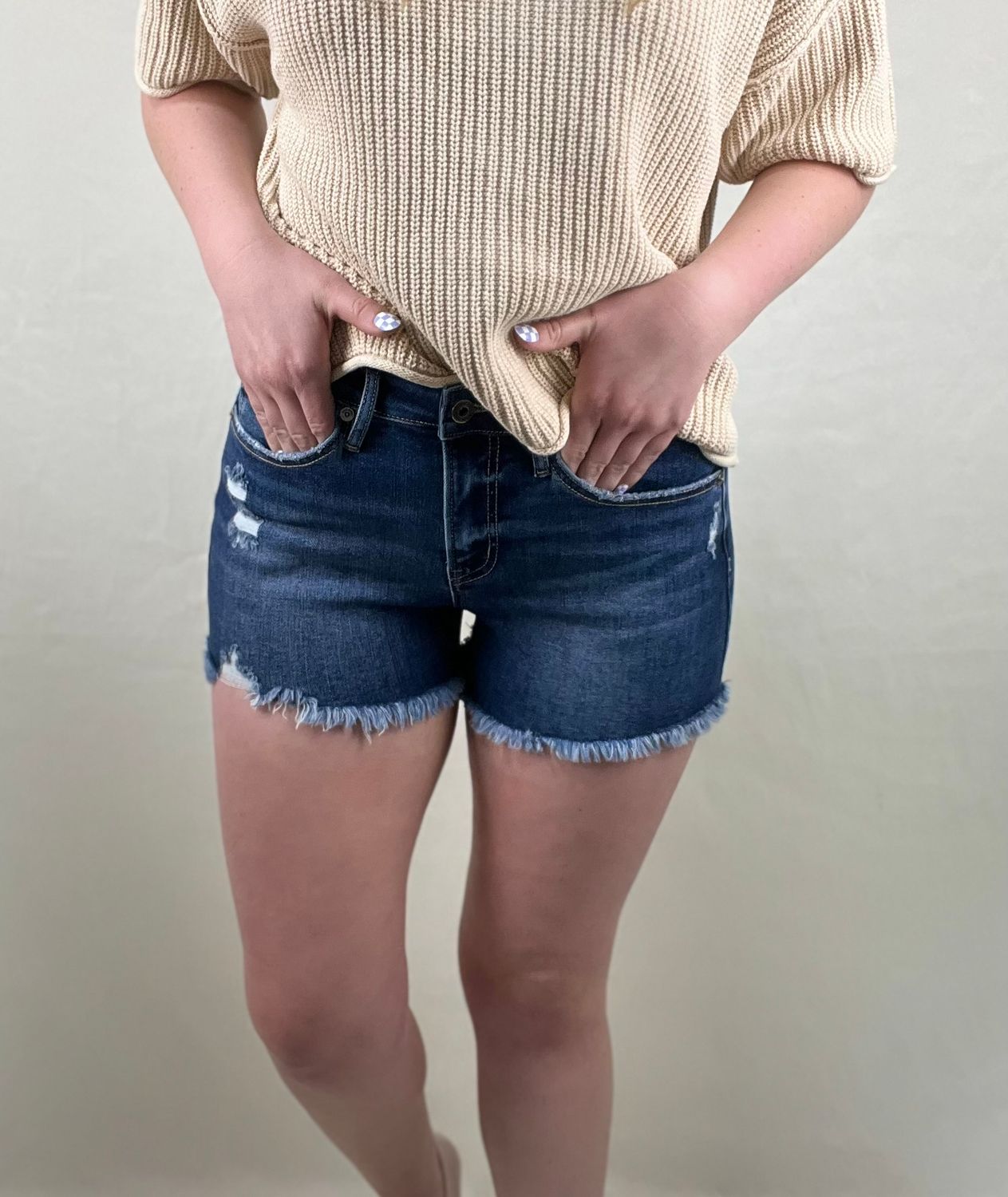 The Holland High Rise Denim Shorts