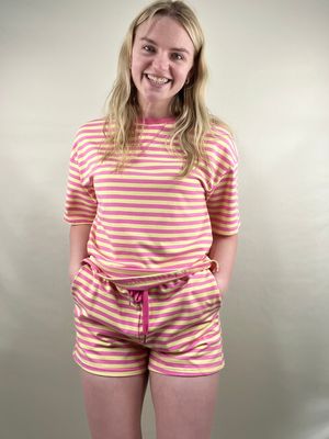 Pink/Yellow Striped Boxy Tee Pink/Yellow Striped Boxy Tee