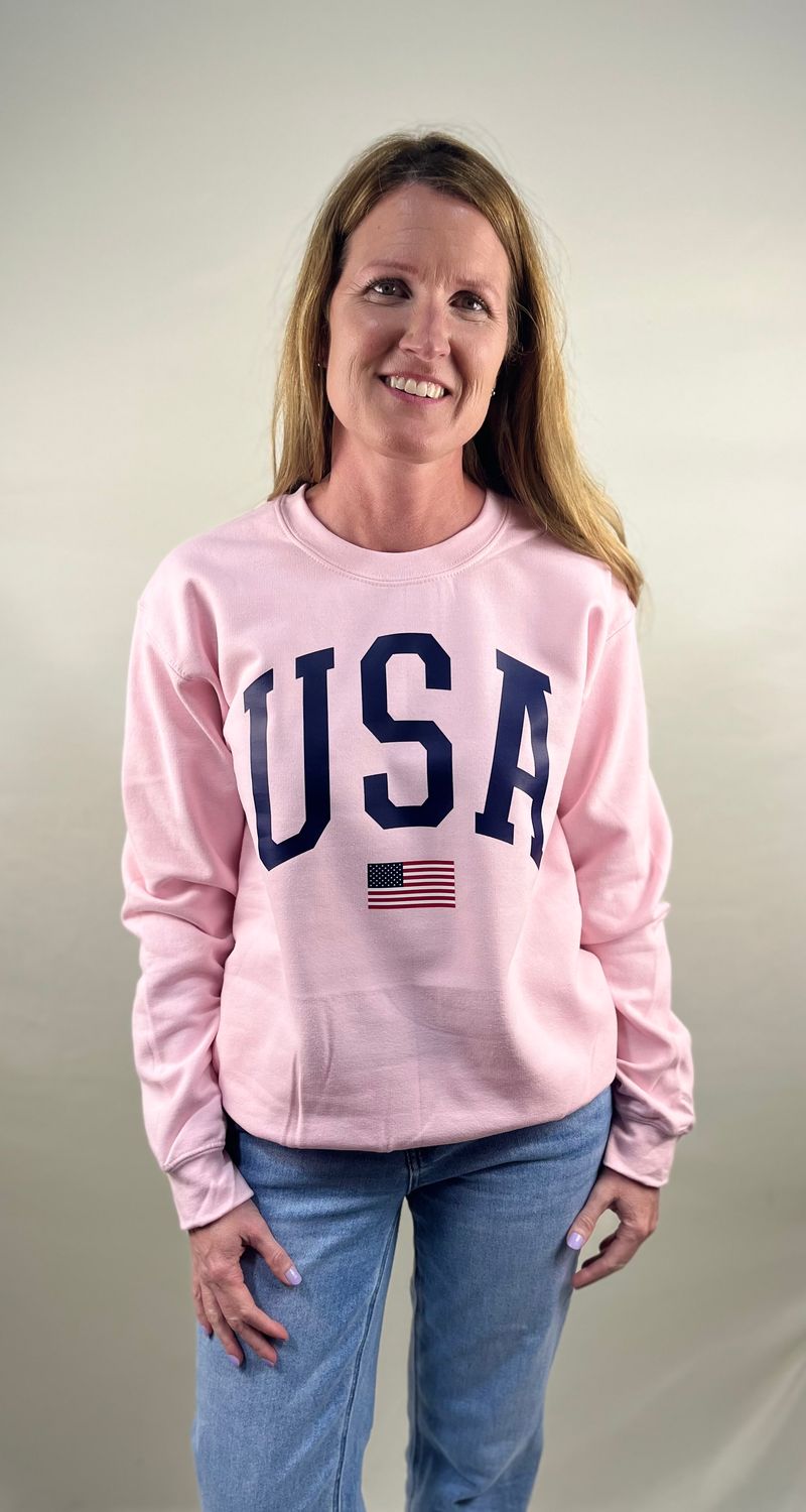 Pink USA Crewneck