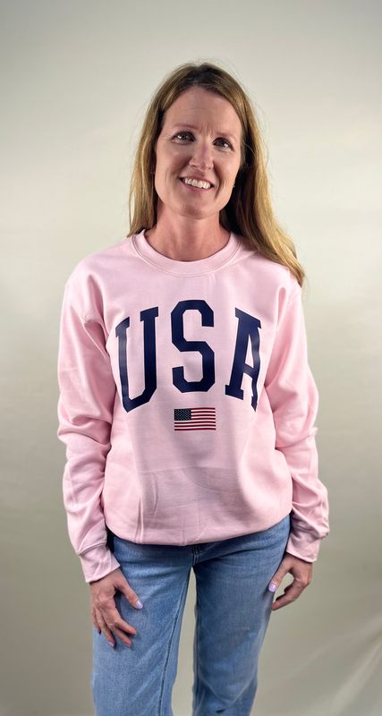 Pink USA Crewneck