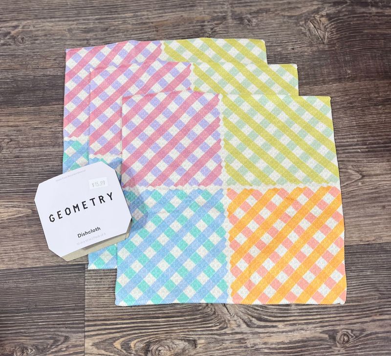 Patio Check 3 Pack Dishcloth Set