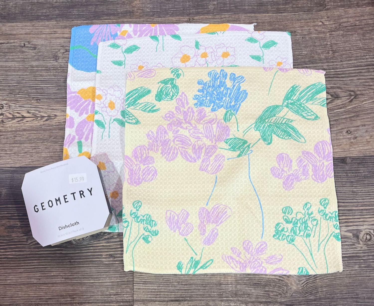 Florals for Mom 3 Pack Dishcloth Set