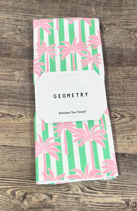 Palm Tree Stripe Tea Towel