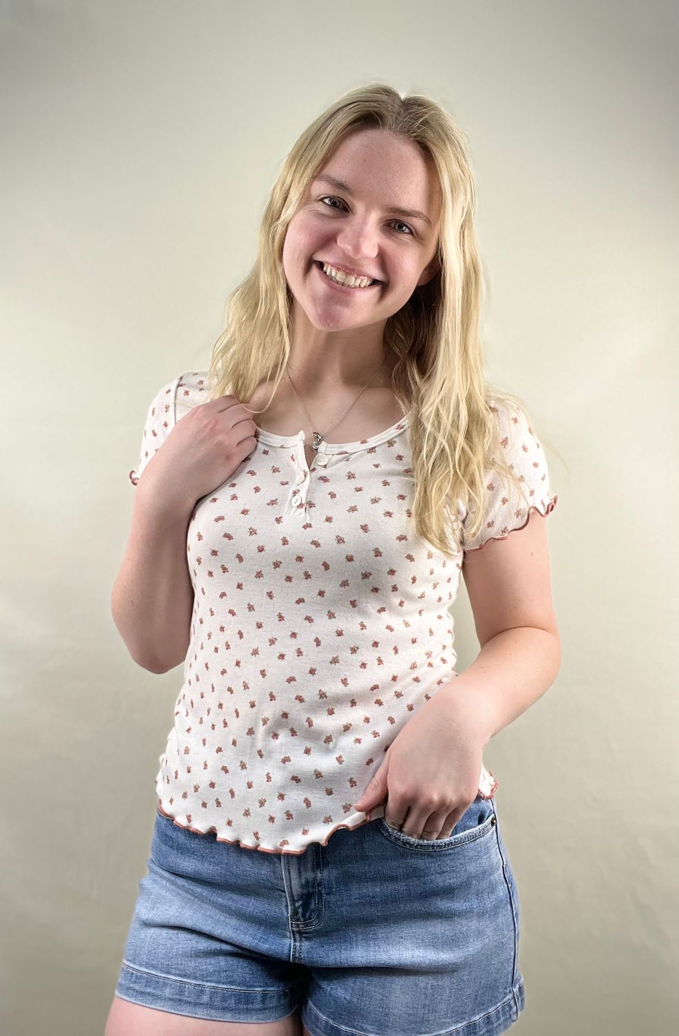 Ditsy Floral Henley Top