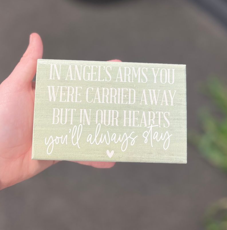 In Angel’s Arms Block Sign