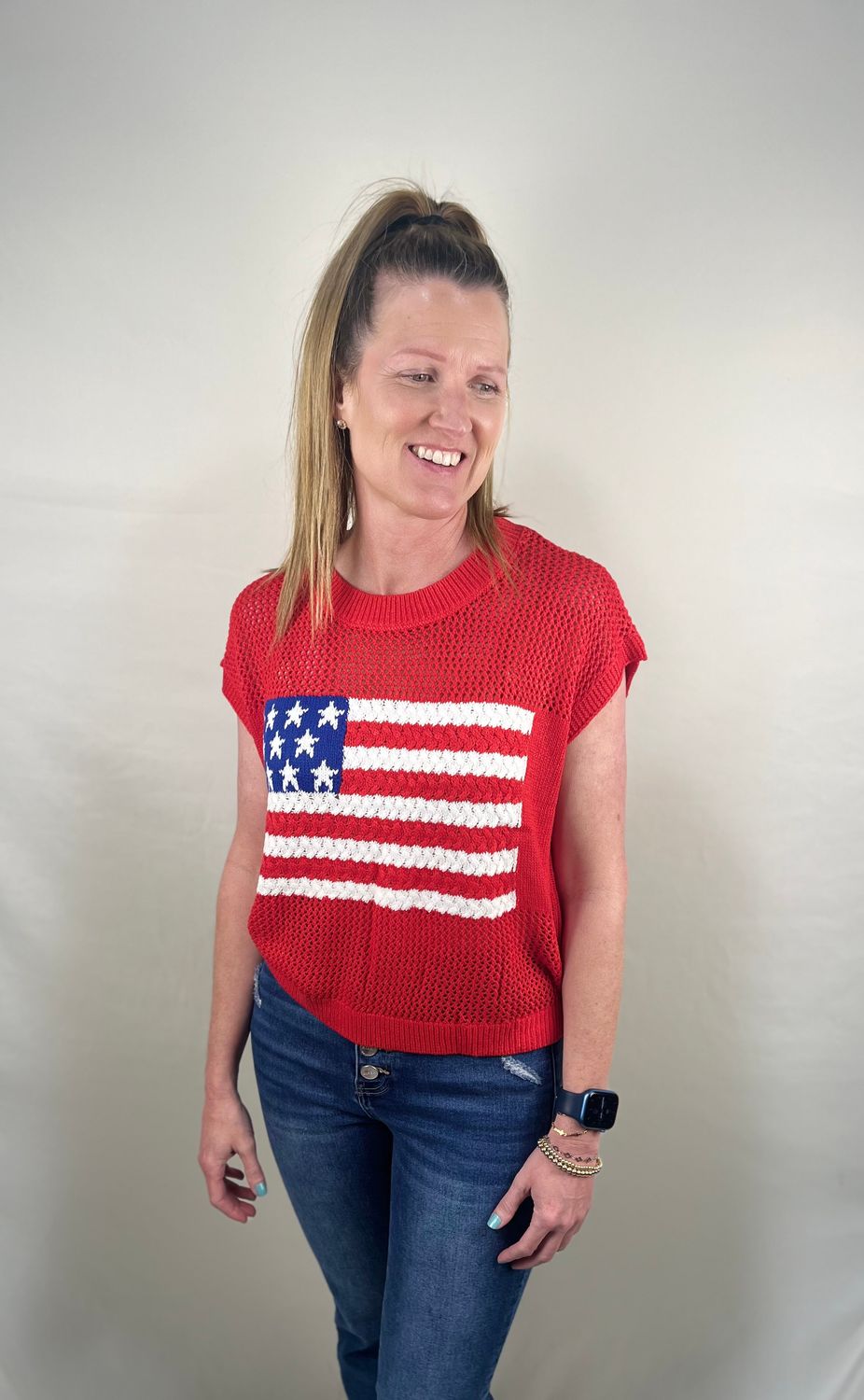 Flag Sweater Top