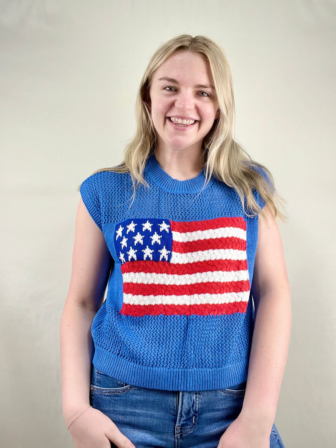 Flag Sweater Top