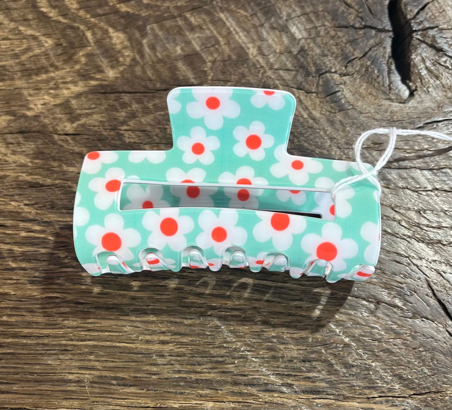 Minty Teal Flower Claw Clip