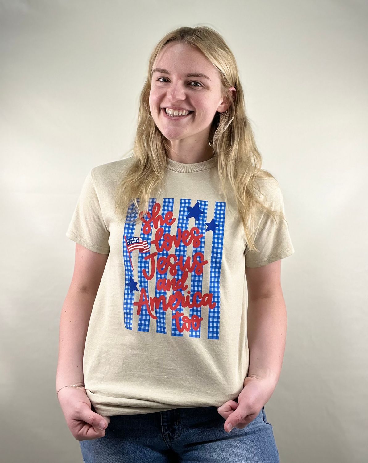 Loves Jesus &amp; America Too Tee