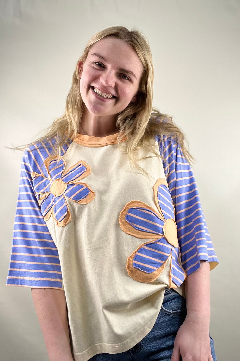 Patchwork Mixed Print Flower Top