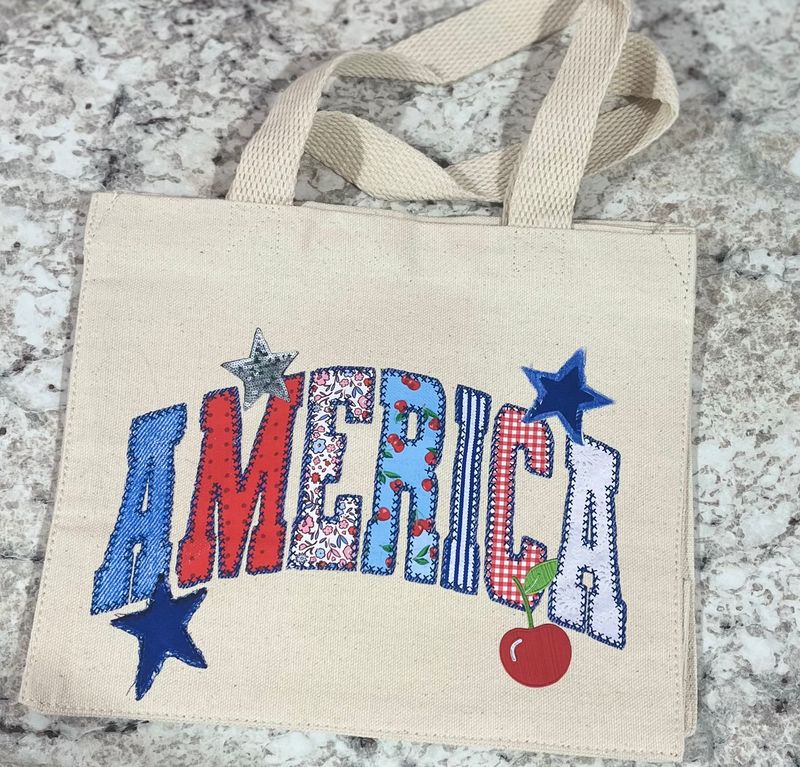 Patchwork Inspired America Canvas Bag