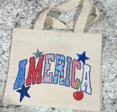 Patchwork Inspired America Canvas Bag