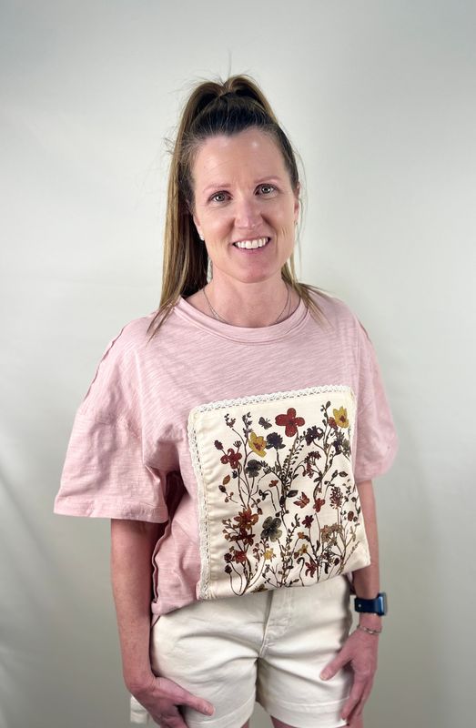 Vintage Inspired Floral Patch Top