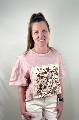 Vintage Inspired Floral Patch Top