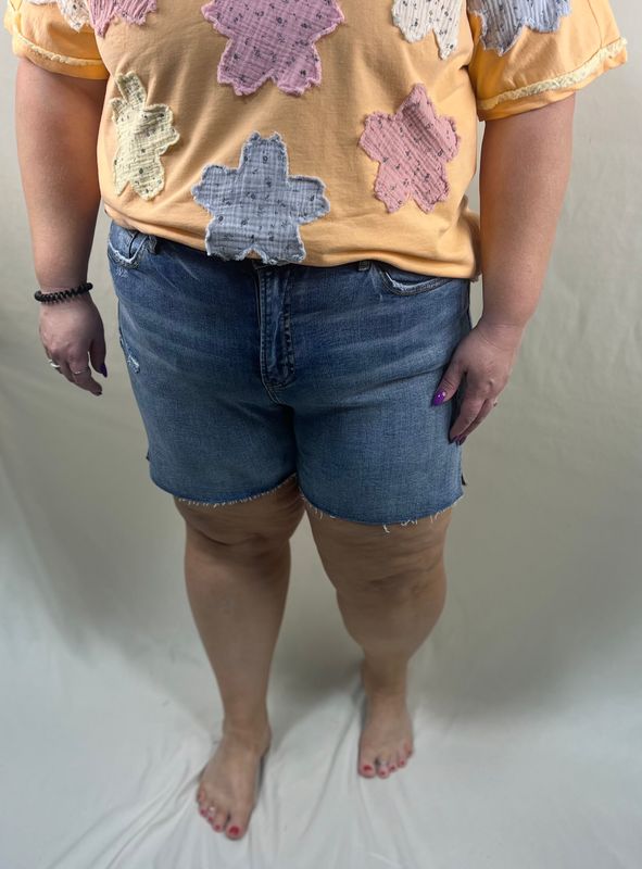 The Vintage Raw Hem Denim Shorts