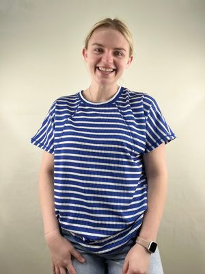 Royal Striped Ribbed Top