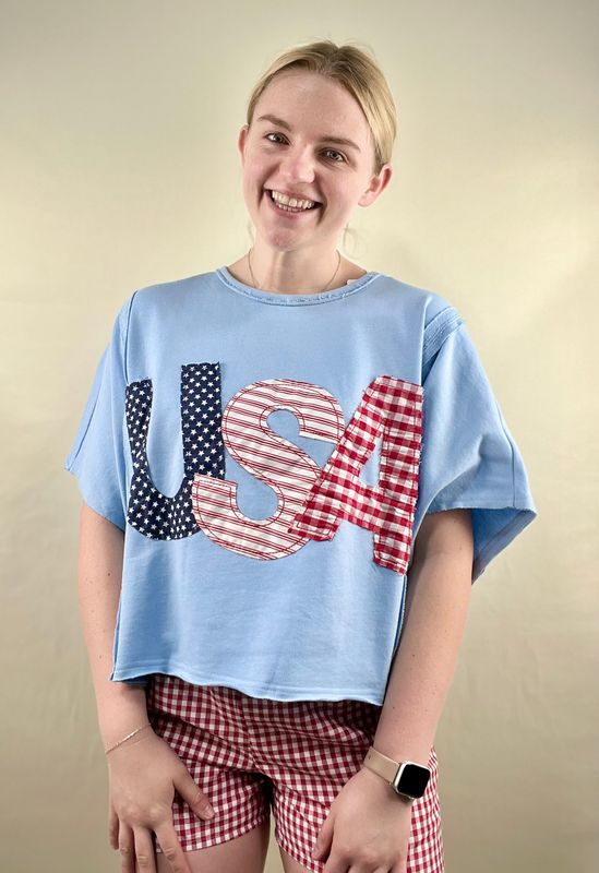 Oversized USA Patch Top