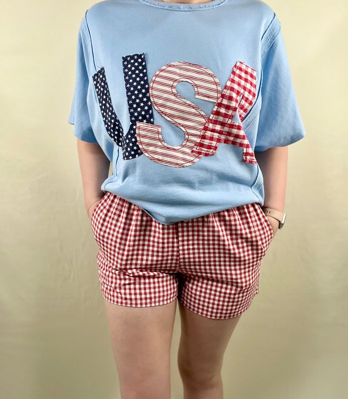 Red Plaid Gingham Shorts