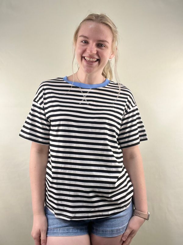 Black Striped Boxy Tee