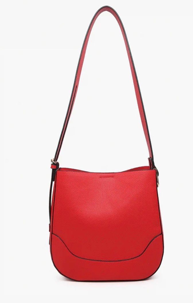 Pappy Paneled Crossbody in Cherry Red