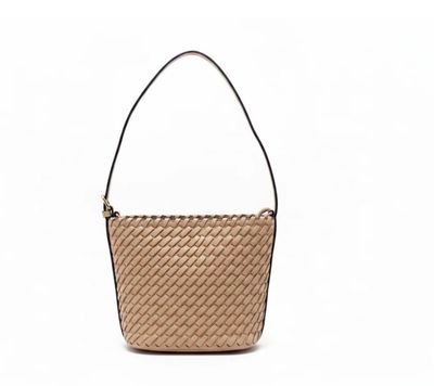 Emerson Woven Bucket Bag in Khaki