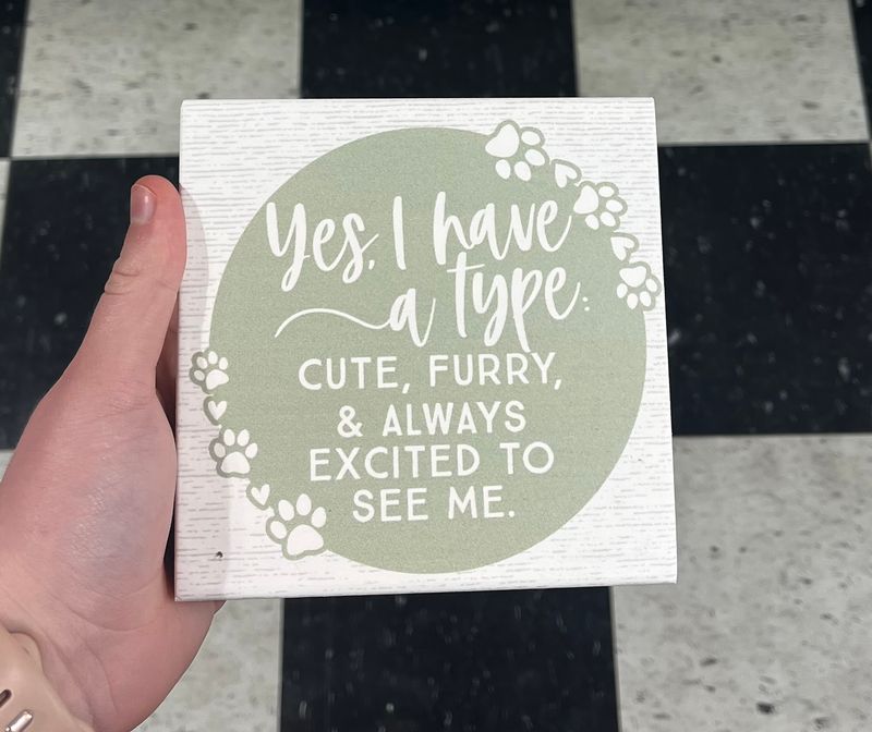 I Have a Type Wooden Block Sign