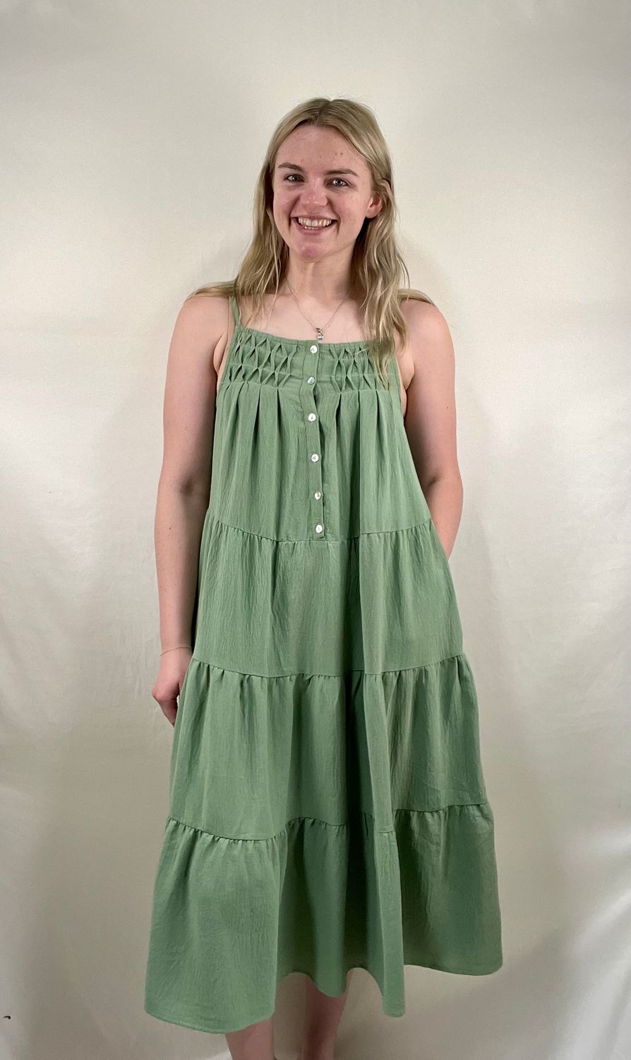 Sage Tiered Maxi Dress