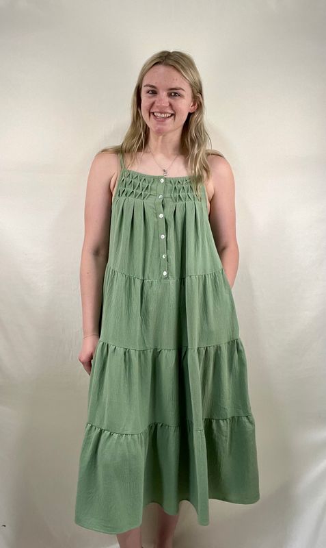 Sage Tiered Maxi Dress