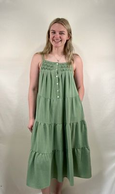 Sage Tiered Maxi Dress